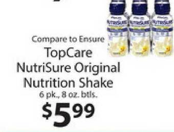 No Frills Supermarkets Compare To Ensure TopCare NutriSure Original Nutrition Shake offer