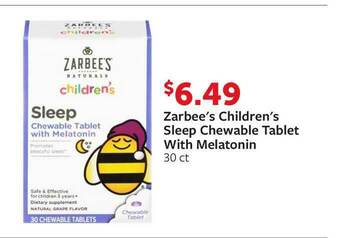 Fareway Zarbee's Children's Sleep Chewable Tablet With Melatonin offer