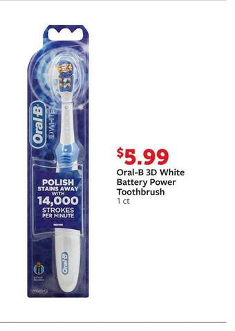 Fareway Oral-B 3D White Battery Power Toothbrush offer