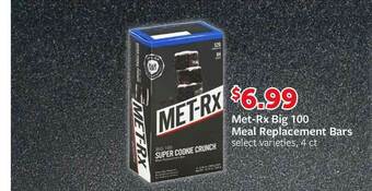 Fareway Met-Rx Big 100 Meal Replacement Bars offer