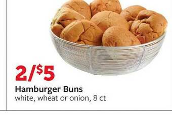Fareway Hamburger Buns White, Wheat Or Onion offer