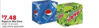 Fareway Pepsi Or Mtn Dew 24 Pk 12 Oz Cans offer
