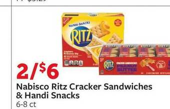 Fareway Nabisco Ritz Cracker Sandwiches & Handi Snacks offer