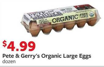 Fareway Pete & Gerry's Organic Large Eggs offer