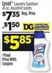 Dollar General Lysol laundry sanitizer offer