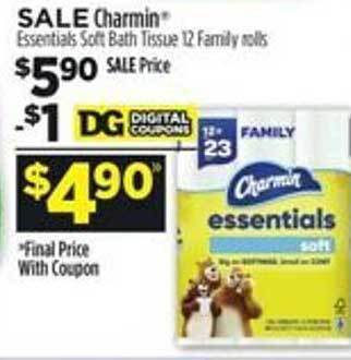 Dollar General Charmin essentials soft bath tissue offer