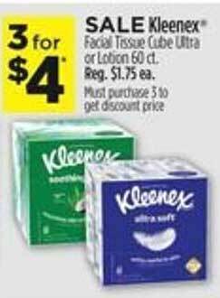 Dollar General Kleenex facial tissue cube ultra or lotion offer