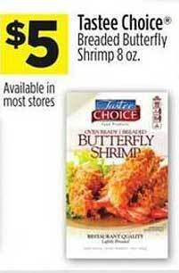 Dollar General Tastee choice breaded butterfly shrimp offer