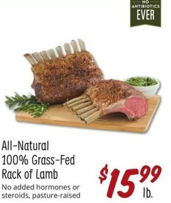 Sprouts Farmers Market All-Natural 100% Grass-Fed Rack of Lamb offer