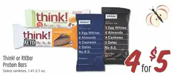 Sprouts Farmers Market Think! or RXBar Protein Bars 1.41-2.1 oz offer