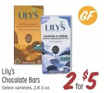 Sprouts Farmers Market Lily's Chocolate Bars 2.8-3 oz offer