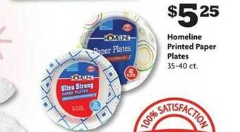 Family Dollar Homeline printed paper plates offer