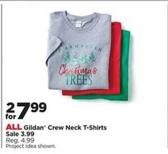 Michaels Gildan crew neck t-shirts offer