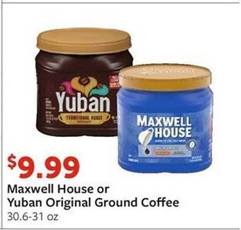 Fareway Maxwell house or yuban original ground coffee offer