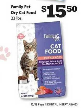 Family Dollar Family pet dry cat food offer
