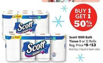 Family Dollar Scott 1000 bath tissue offer