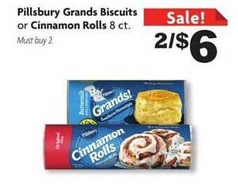 Family Dollar Pillsbury grands biscuits or cinnamon rolls offer