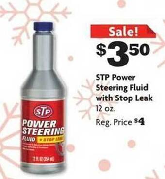 Family Dollar Stp power steering fluid with stop leak offer