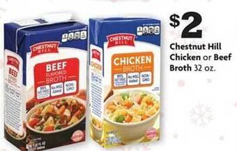 Family Dollar Chestnut hill chicken or beef broth offer