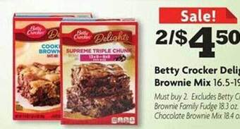 Family Dollar Betty crocker delights brownie mix offer