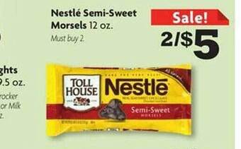 Family Dollar Nestlé semi-sweet morsels offer