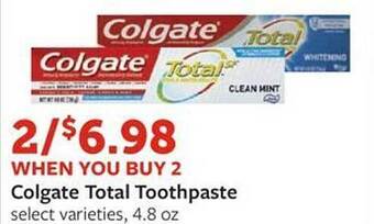 Fareway Colgate total toothpaste offer