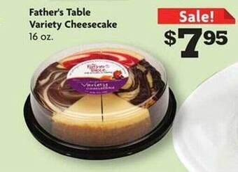 Family Dollar Father's table variety cheesecake offer