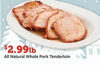 Fareway All natural whole pork tenderloin offer