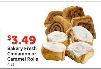 Fareway Bakery fresh cinnamon or caramel rolls offer