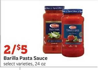 Fareway Barilla pasta sauce offer