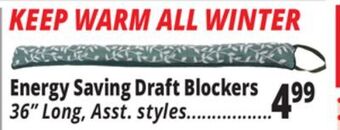 Ocean State Job Lot Energy saving draft blockers offer