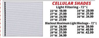 Ocean State Job Lot Cellular shades offer