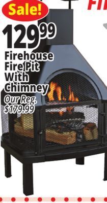 Ocean State Job Lot Firehouse fire pit with chimney offer