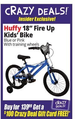 Ocean State Job Lot Huffy 18" fire up kids' bike offer