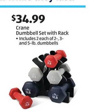 Aldi Crane dumbbell set with rack offer