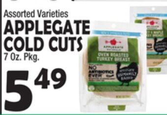 Bravo Supermarkets Applegate cold cuts offer