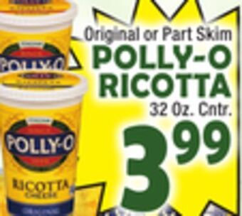 Bravo Supermarkets Polly-o ricotta offer
