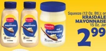 Bravo Supermarkets Krasdale mayonnaise, 15 oz. jar offer