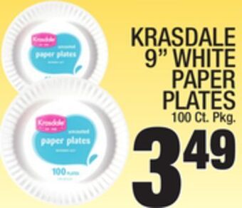 C Town Krasdale 9" white paper plates offer