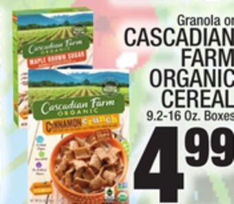 C Town Cascadian farm organic cereal offer