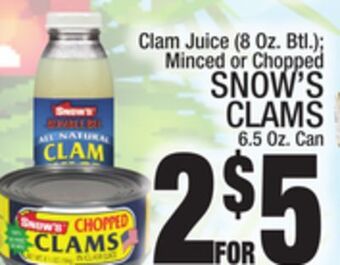 C Town Snow's clams 6.5 oz. can offer