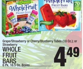 C Town Whole fruit bars 6 pk. 16.5 oz. boxes offer