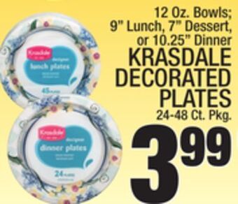 C Town Krasdale decorated plates 24-48 ct. pkg. offer