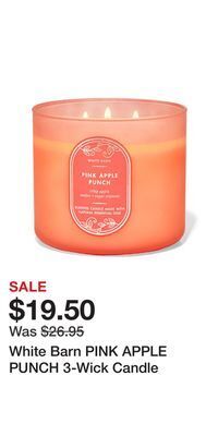 Bath & Body Works White barn pink apple punch 3-wick candle offer