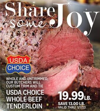 Kings Food Markets Whole beef tenderloin offer