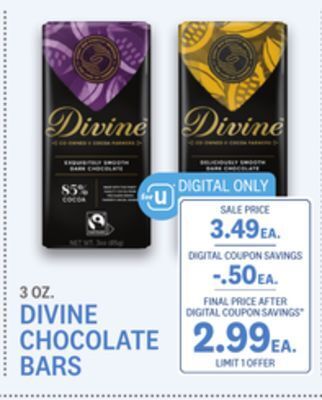 Kings Food Markets Divine chocolate bars offer