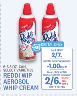 Kings Food Markets Reddi wip aerosol whip cream offer