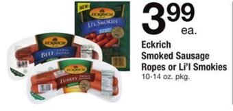 ACME Eckrich smoked sausage ropes or li'l smokies offer