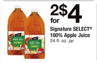 ACME Signature select® 100% apple juice offer