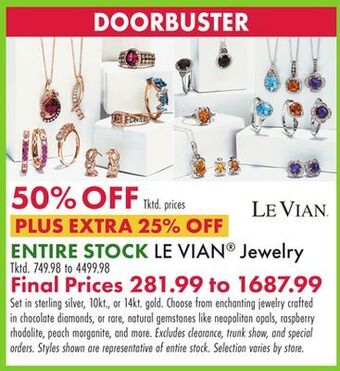 Boscov's Entire stock le vian® jewelry offer
